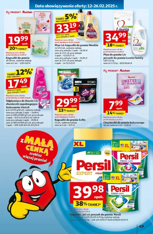 Auchan - gazetka promocyjna Z MAŁĄ CENKĄ dźwigniesz więcej! Hipermarket  do środy 19.02 - strona 57