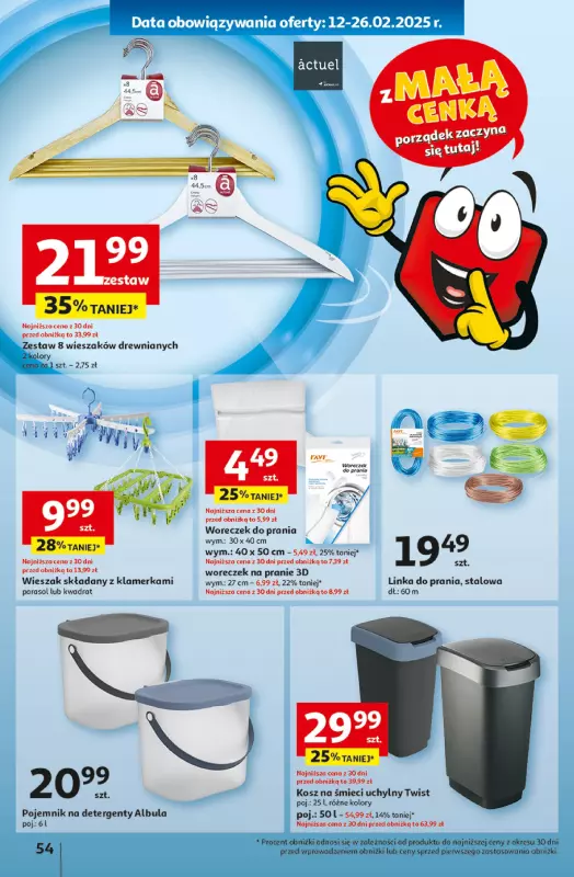 Auchan - gazetka promocyjna Z MAŁĄ CENKĄ dźwigniesz więcej! Hipermarket od czwartku 13.02 do środy 19.02 - strona 62