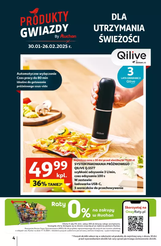 Auchan - gazetka promocyjna Z MAŁĄ CENKĄ dźwigniesz więcej! Hipermarket  do środy 19.02 - strona 4