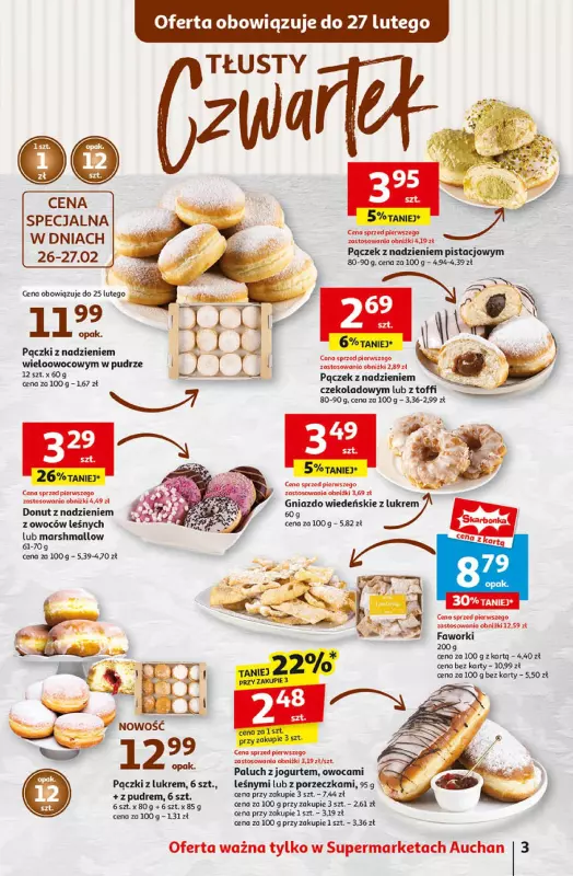 Auchan - gazetka promocyjna Gazetka Pewność Niskich Cen Supermarket  do środy 26.02 - strona 3