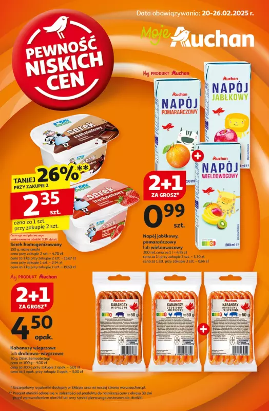 Auchan - gazetka promocyjna Gazetka Pewność Niskich Cen Moje Auchan  do środy 26.02