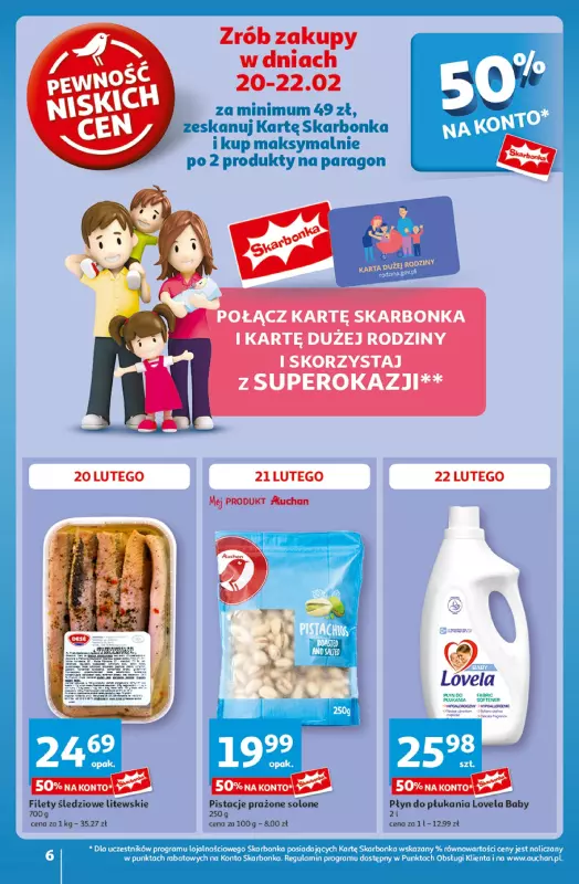 Auchan - gazetka promocyjna Gazetka Pewność Niskich Cen Hipermarket  do środy 26.02 - strona 6