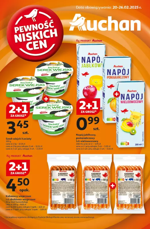 Auchan - gazetka promocyjna Gazetka Pewność Niskich Cen Hipermarket od czwartku 20.02 do środy 26.02