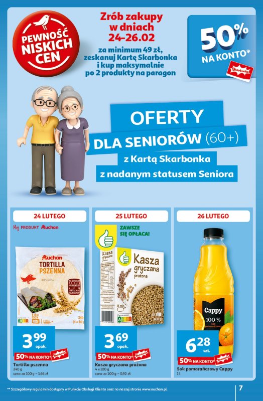 Auchan - gazetka promocyjna Gazetka Pewność Niskich Cen Hipermarket  do środy 26.02 - strona 7