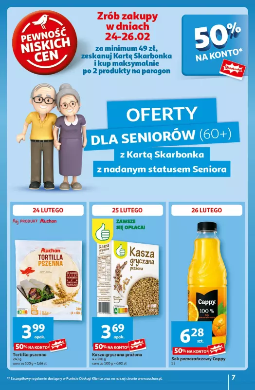 Auchan - gazetka promocyjna Gazetka Pewność Niskich Cen Hipermarket  do środy 26.02 - strona 7