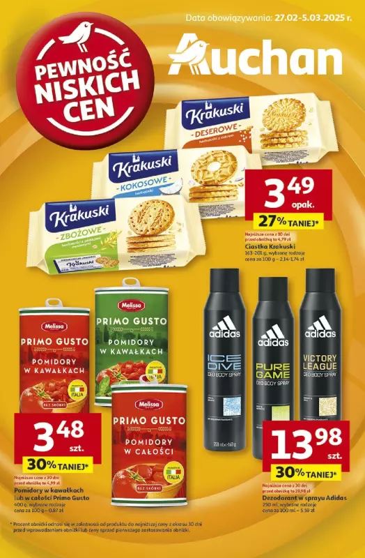 Auchan - gazetka promocyjna Gazetka Pewność Niskich Cen Hipermarket od czwartku 27.02 do środy 05.03