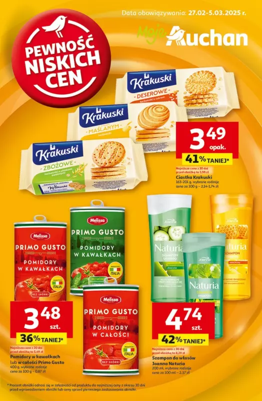 Auchan - gazetka promocyjna Gazetka Pewność Niskich Cen Moje Auchan od czwartku 27.02 do środy 05.03