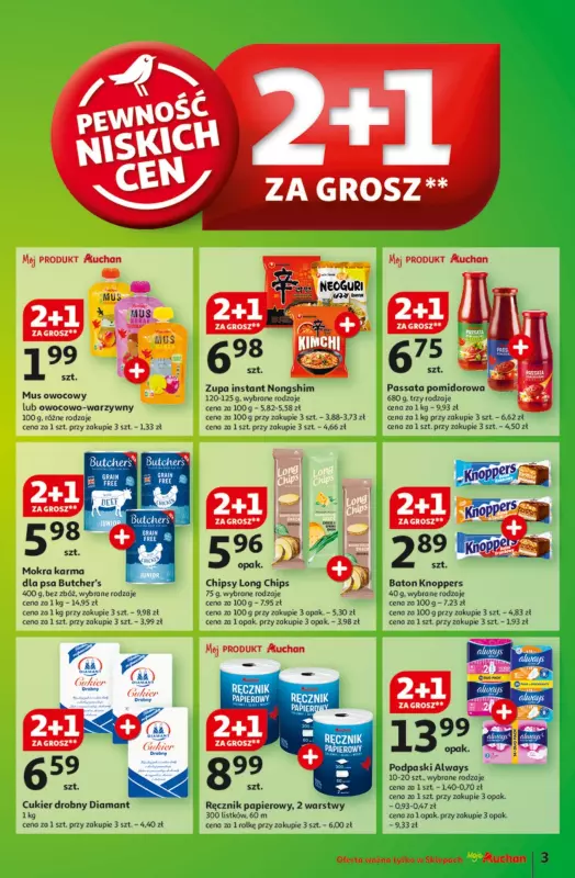 Auchan - gazetka promocyjna Gazetka Pewność Niskich Cen Moje Auchan  do środy 19.03 - strona 3