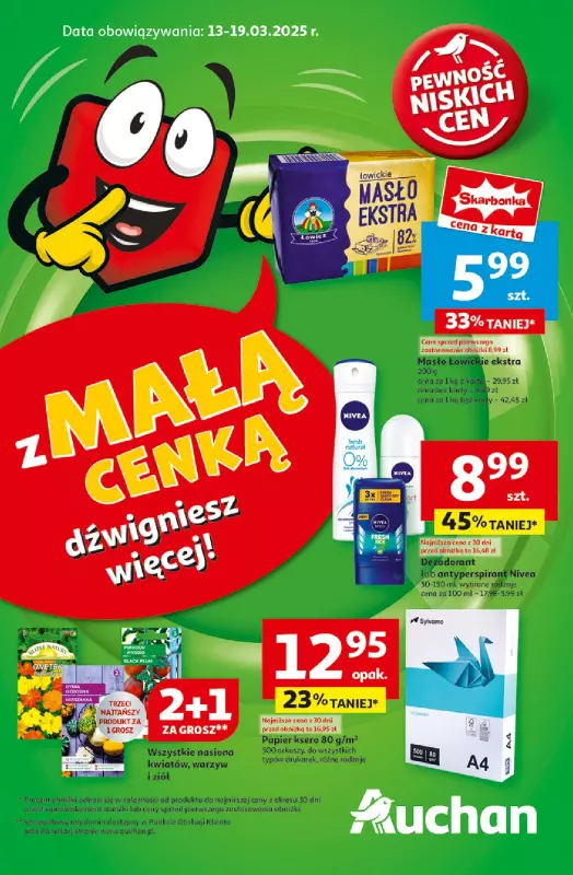 Auchan - gazetka promocyjna Gazetka Pewność Niskich Cen Hipermarket  do środy 19.03