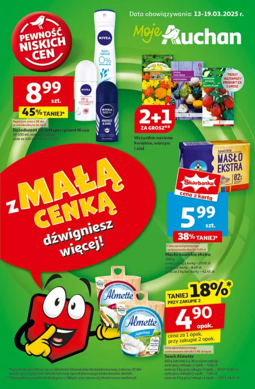 Auchan - gazetka promocyjna Gazetka Pewność Niskich Cen Moje Auchan od czwartku 13.03 do środy 19.03