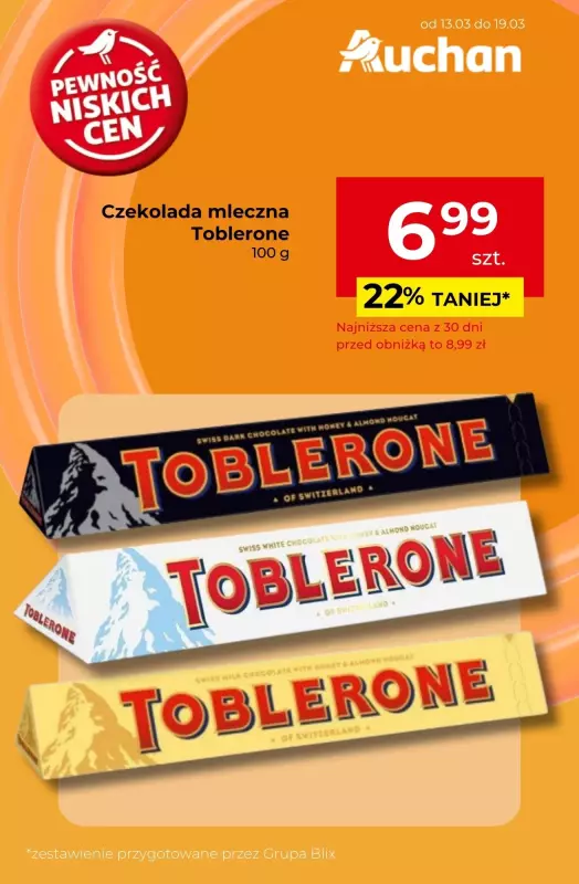 Auchan - gazetka promocyjna CZEKOLADA do -29% od piątku 14.03 do środy 19.03 - strona 3