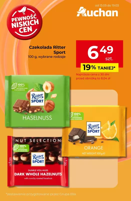 Auchan - gazetka promocyjna CZEKOLADA do -29% od piątku 14.03 do środy 19.03 - strona 4