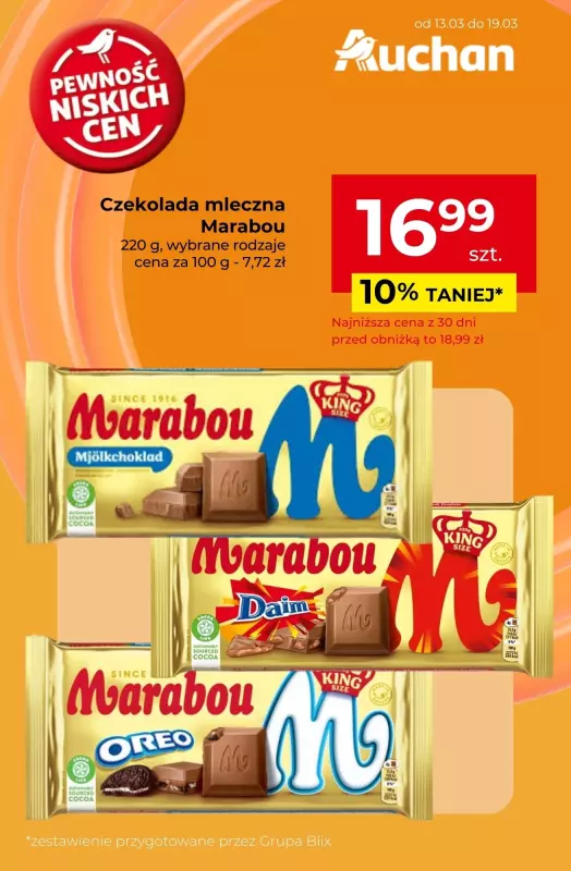 Auchan - gazetka promocyjna CZEKOLADA do -29% od piątku 14.03 do środy 19.03 - strona 5