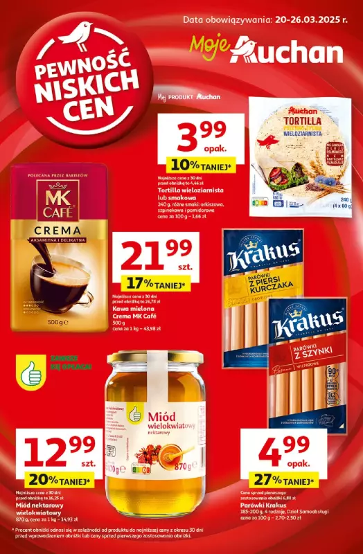 Auchan - gazetka promocyjna Pewność Niskich Cen Moje Auchan od czwartku 20.03 do środy 26.03