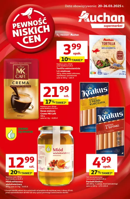 Auchan - gazetka promocyjna Pewność Niskich Cen Supermarket od czwartku 20.03 do środy 26.03