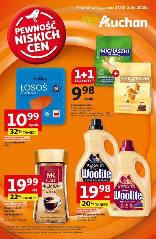 Auchan - gazetka promocyjna Pewność Niskich Cen Moje Auchan od czwartku 27.03 do środy 02.04