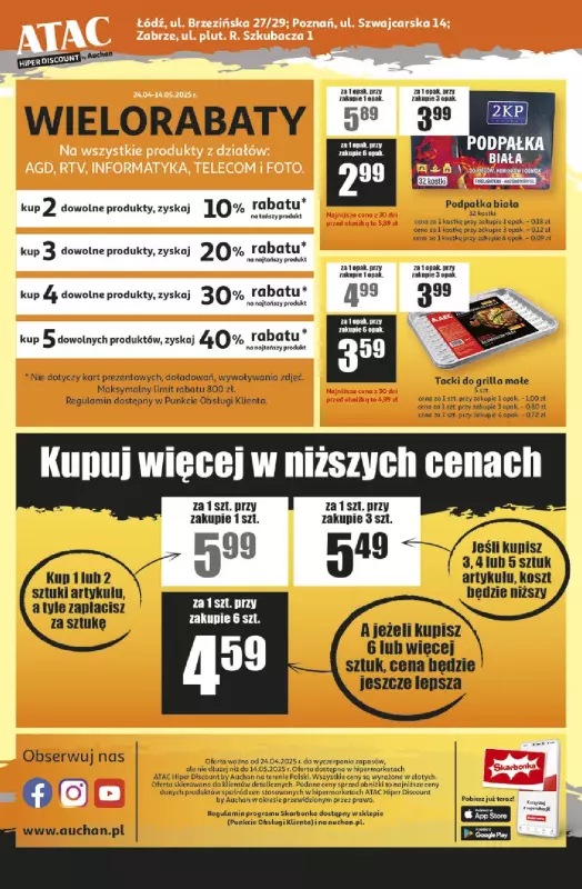 Auchan - gazetka promocyjna Gazetka ATAC Hiper Discount by Auchan  do środy 14.05 - strona 4