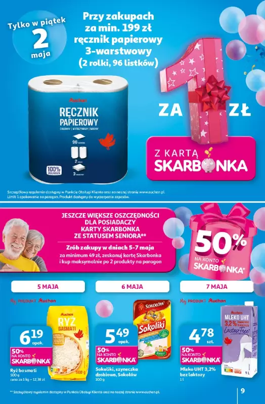 Auchan - gazetka promocyjna Te URODZINY są NAJ Hipermarket od środy 30.04 do środy 07.05 - strona 9