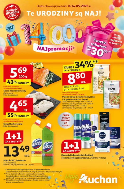 Auchan - gazetka promocyjna Te URODZINY są NAJ Moje Auchan od czwartku 08.05 do środy 14.05