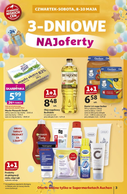 Auchan - gazetka promocyjna Te URODZINY są NAJ Supermarket od czwartku 08.05 do środy 14.05 - strona 3