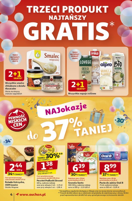 Auchan - gazetka promocyjna Te URODZINY są NAJ Supermarket od czwartku 08.05 do środy 14.05 - strona 4