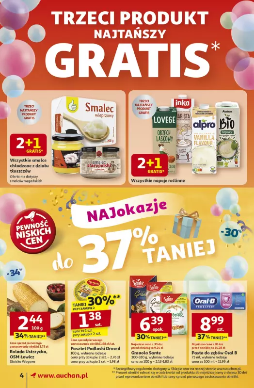 Auchan - gazetka promocyjna Te URODZINY są NAJ Supermarket od czwartku 08.05 do środy 14.05 - strona 4
