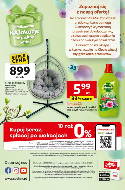 Auchan - gazetka promocyjna Te URODZINY są NAJ Hipermarket od czwartku 08.05 do środy 14.05 - strona 60