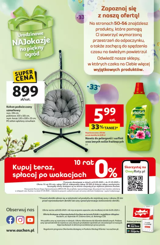 Auchan - gazetka promocyjna Te URODZINY są NAJ Hipermarket od czwartku 08.05 do środy 14.05 - strona 60