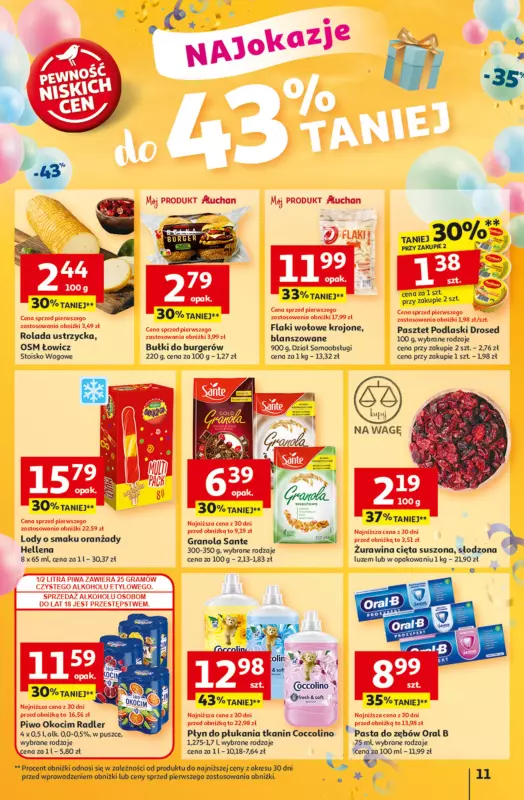 Auchan - gazetka promocyjna Te URODZINY są NAJ Hipermarket od czwartku 08.05 do środy 14.05 - strona 11