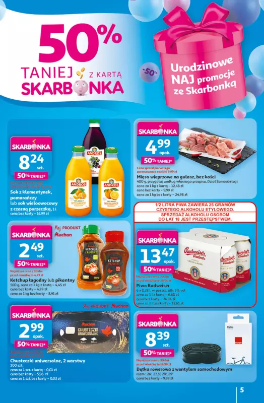 Auchan - gazetka promocyjna Te URODZINY są NAJ Hipermarket od czwartku 08.05 do środy 14.05 - strona 5