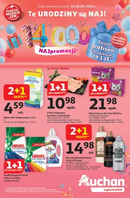 Auchan - gazetka promocyjna Te URODZINY są NAJ Supermarket od czwartku 15.05 do środy 21.05