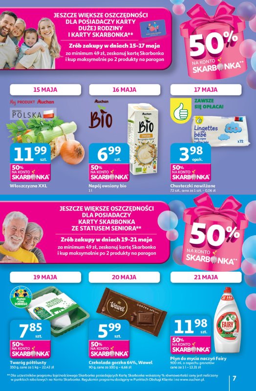 Auchan - gazetka promocyjna Te URODZINY są NAJ Hipermarket od czwartku 15.05 do środy 21.05 - strona 7