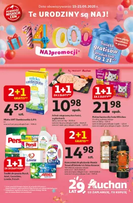 Auchan - gazetka promocyjna Te URODZINY są NAJ Hipermarket  do środy 21.05