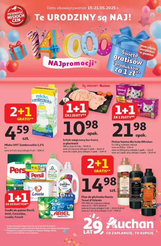 Auchan - gazetka promocyjna Te URODZINY są NAJ Hipermarket  