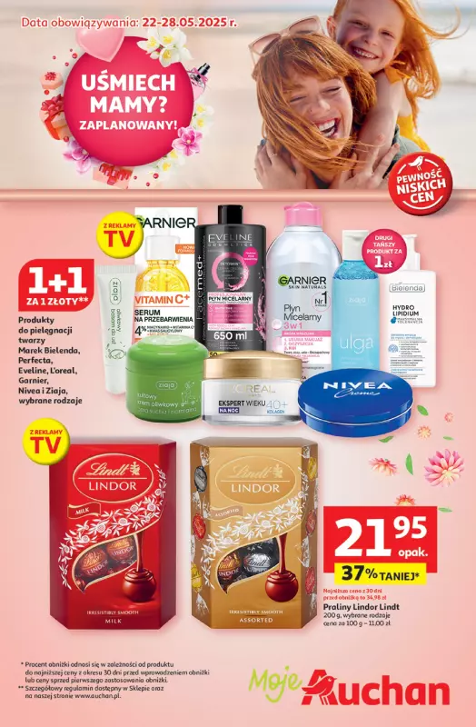 Auchan - gazetka promocyjna Uśmiech mamy? Zaplanowany! Moje Auchan od czwartku 22.05 do środy 28.05