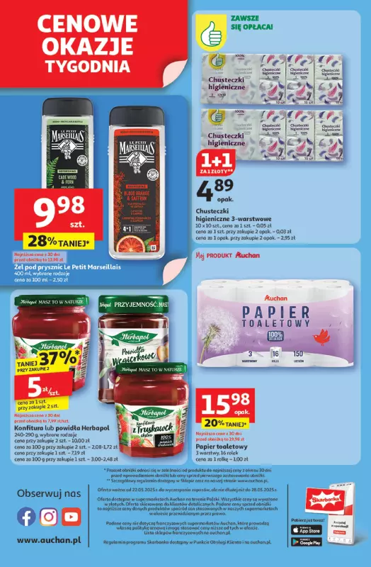 Auchan - gazetka promocyjna Gazetka Uśmiech mamy? Zaplanowany! Supermarket Auchan  do środy 28.05 - strona 14