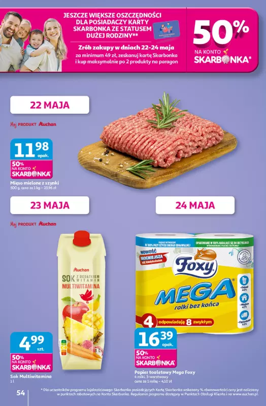 Auchan - gazetka promocyjna Gazetka Uśmiech mamy? Zaplanowany! Hipermarket Auchan  do środy 28.05 - strona 56