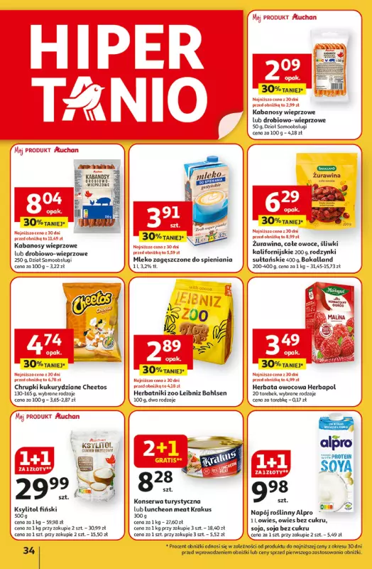 Auchan - gazetka promocyjna Gazetka Uśmiech mamy? Zaplanowany! Hipermarket Auchan  do środy 28.05 - strona 34