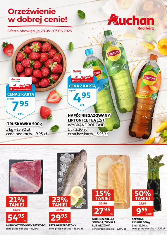 Auchan - gazetka promocyjna Gazetka Racibórz I Orzeźwienie w dobrej cenie! od środy 28.05 do wtorku 03.06