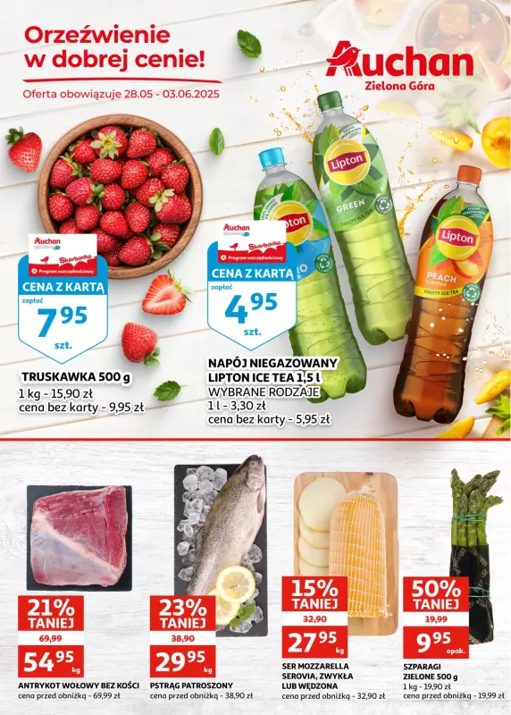 Auchan - gazetka promocyjna Gazetka Zielona Góra I Orzeźwienie w dobrej cenie! od środy 28.05 do wtorku 03.06