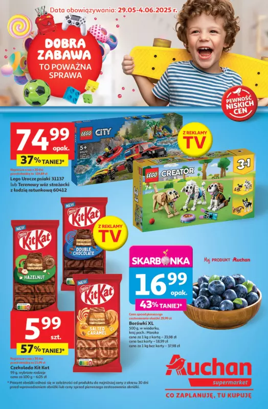 Auchan - gazetka promocyjna Gazetka Dobra Zabawa to Poważna Sprawa Supermarket Auchan  