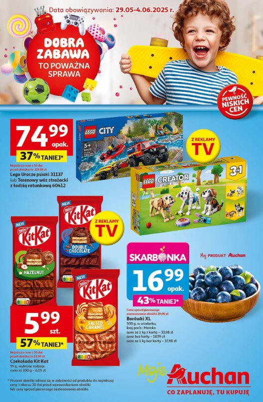 Auchan - gazetka promocyjna Gazetka Dobra Zabawa to Poważna Sprawa Moje Auchan  do środy 04.06