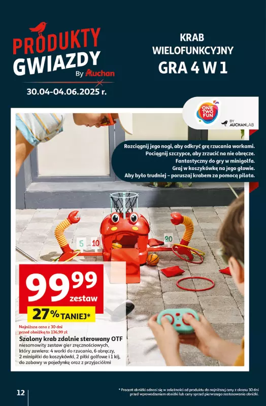 Auchan - gazetka promocyjna Dobra Zabawa to Poważna Sprawa Hipermarket Auchan od czwartku 29.05 do środy 04.06 - strona 12