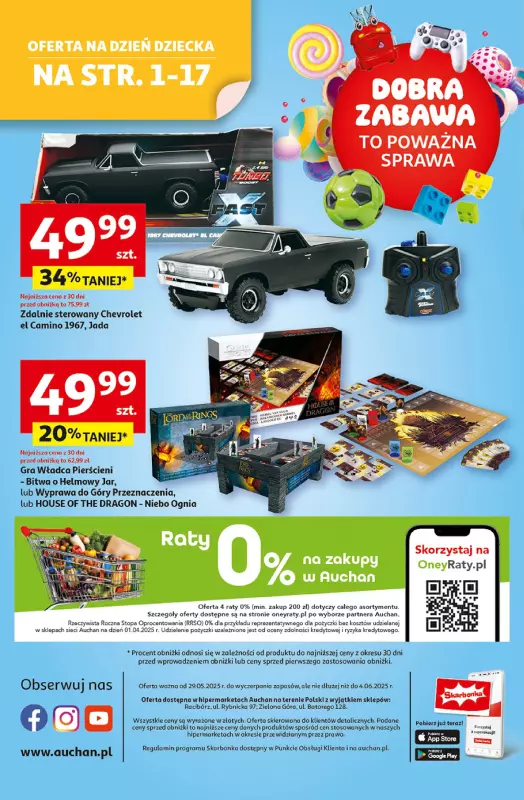 Auchan - gazetka promocyjna Dobra Zabawa to Poważna Sprawa Hipermarket Auchan  do środy 04.06 - strona 60