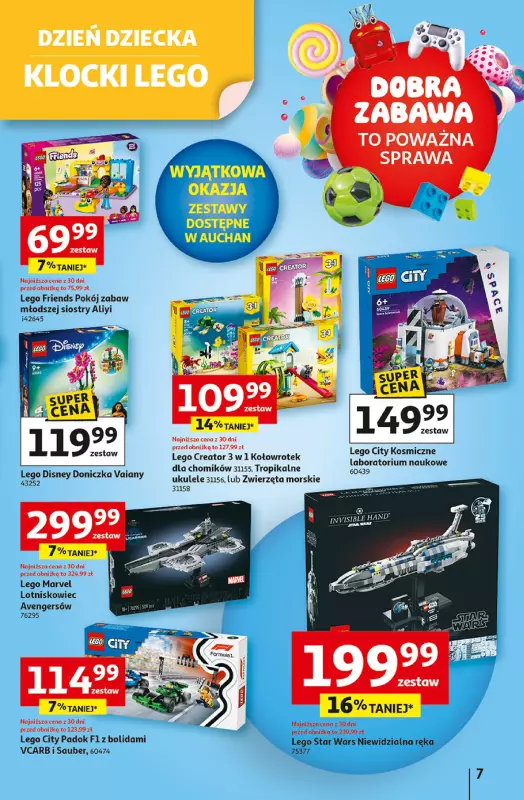 Auchan - gazetka promocyjna Dobra Zabawa to Poważna Sprawa Hipermarket Auchan  do środy 04.06 - strona 7