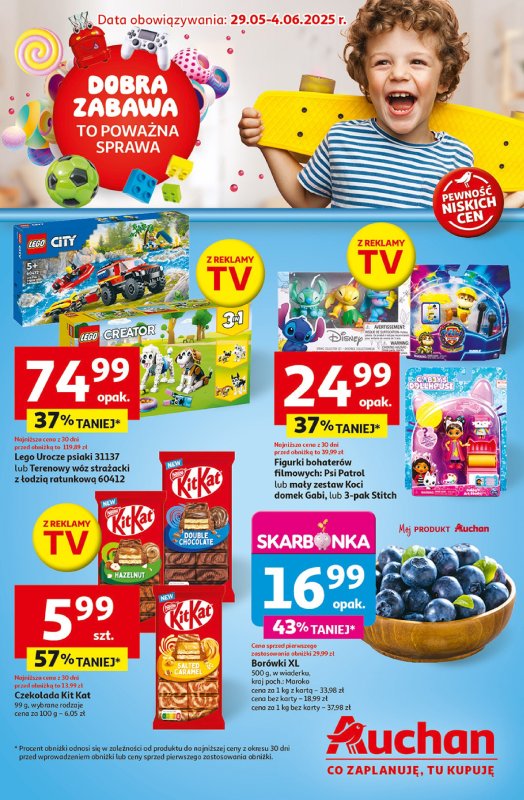 Auchan - gazetka promocyjna Dobra Zabawa to Poważna Sprawa Hipermarket Auchan  do środy 04.06