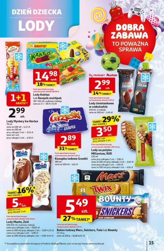 Auchan - gazetka promocyjna Dobra Zabawa to Poważna Sprawa Hipermarket Auchan  do środy 04.06 - strona 15