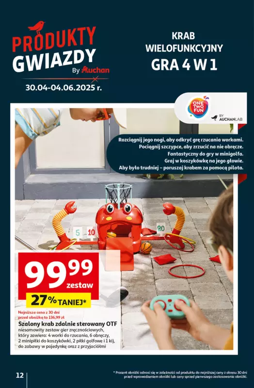 Auchan - gazetka promocyjna Dobra Zabawa to Poważna Sprawa Hipermarket Auchan od czwartku 29.05 do środy 04.06 - strona 12