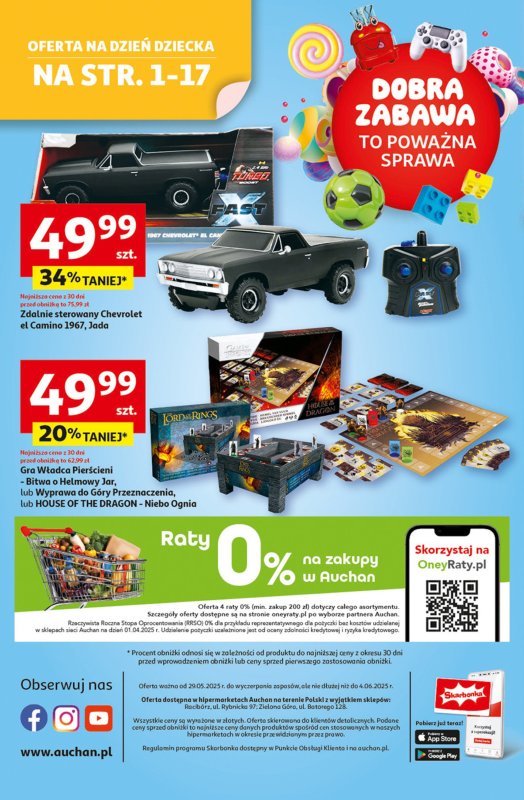 Auchan - gazetka promocyjna Dobra Zabawa to Poważna Sprawa Hipermarket Auchan od czwartku 29.05 do środy 04.06 - strona 60