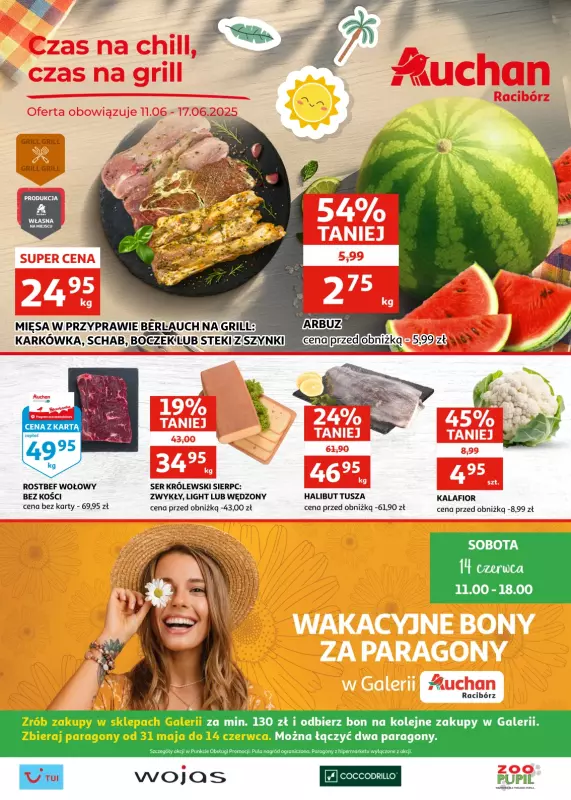 Auchan - gazetka promocyjna Gazetka Racibórz | Czas na chill, czas na grill od środy 11.06 do wtorku 17.06